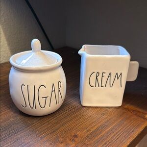 Rae Dunn Cream and Sugar Set - White